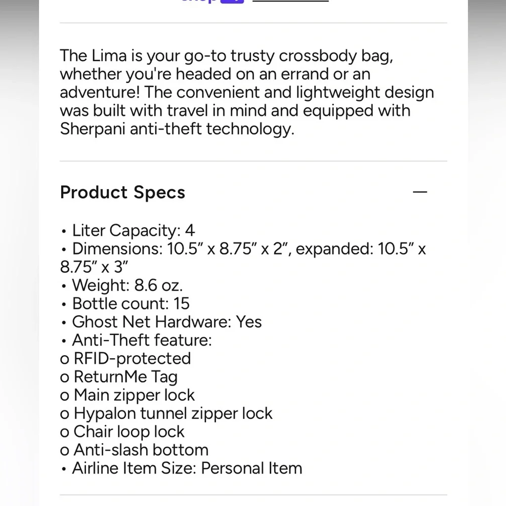 Sherpani Lima Crossbody Purse - Picture 3 of 7